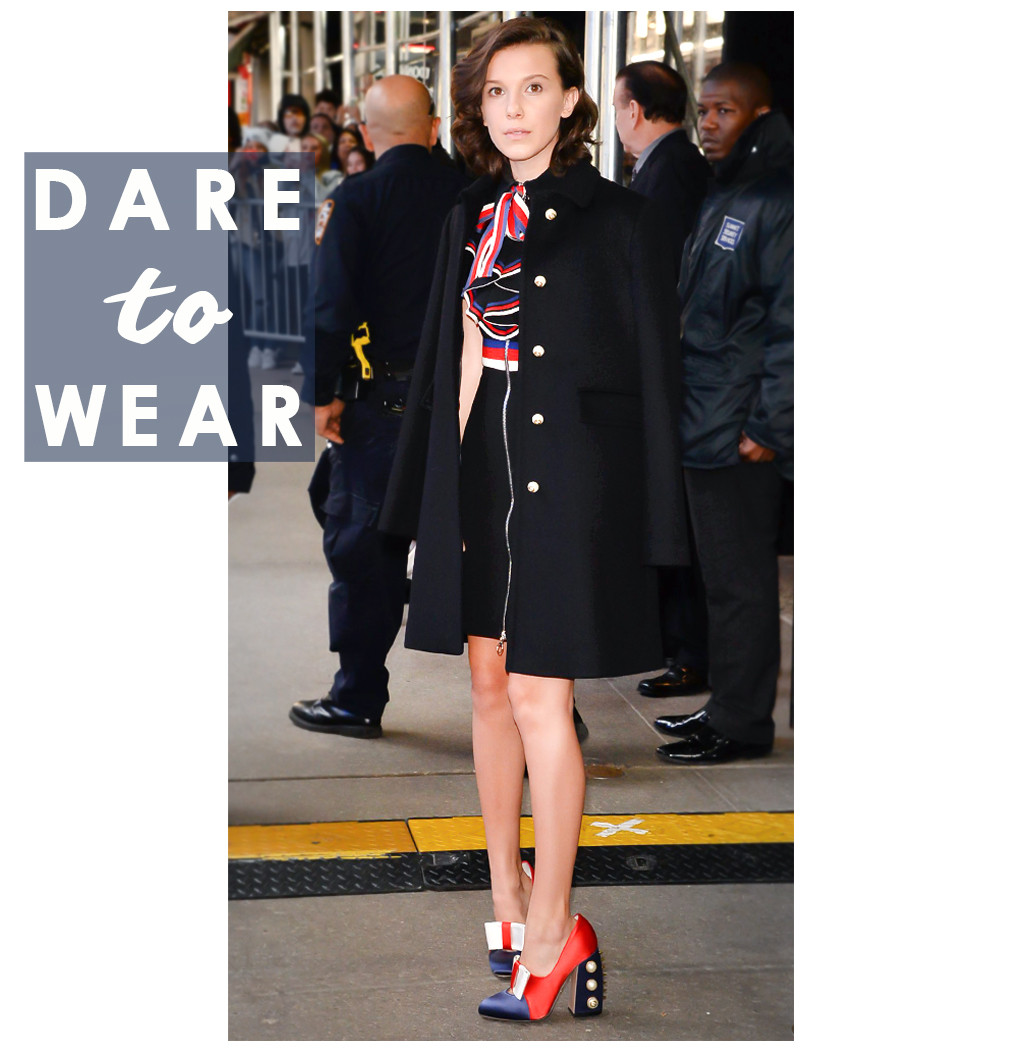 Millie Bobby Brown's Pearl Embellished Shoes Are Circus-Chic - E! Online